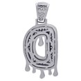 thumbnail image 2 of 925 Sterling Silver Unisex Cubic Zirconia Letter Name Personalized Monogram Initial Alphabet D Dripping Charm Pendant Ne, 2 of 2