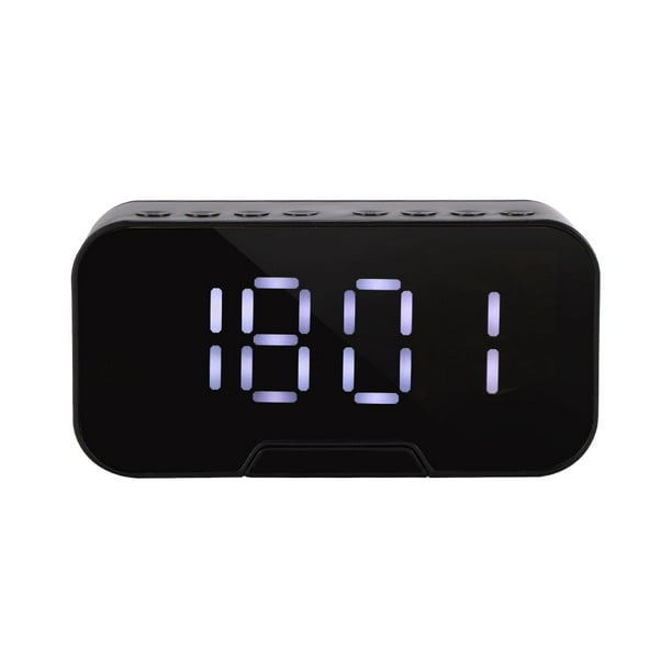 Black Digital Alarm Clock Noiseless, Alarm Clock Modern
