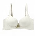 thumbnail image 4 of VONCOS Womens T-Shirt Bra Wireless Push Up Seamless No Show Lightly Lined for Everyday Comfort Nylon Spandex White,Size S, 4 of 5
