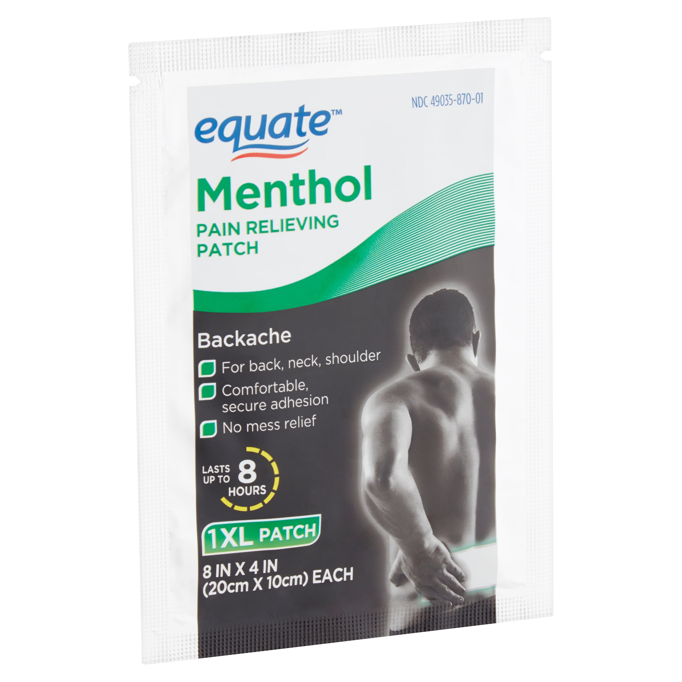 Equate Menthol Pain Relieving Patch, XL