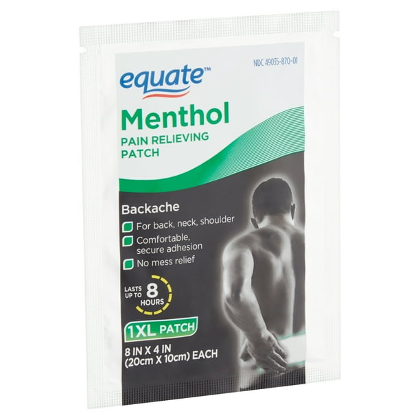 Equate Menthol Pain Relieving Patch, XL