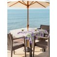 thumbnail image 2 of Outdoor Tablecloth with Umbrella Hole and Zipper, Botanical Lavender Floral Square Table Cloth 54x54 Inch Waterproof Tablecloth, Purple Flowers Butterfly Beige Picnic Table Cover for Patio Camping, 2 of 7