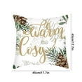 thumbnail image 3 of Neoyler Fleece Pillowcase Christmas Decorations Soft Printed Holiday Pillow Cover Cozy Warm Throw Accent for Sofa Bed Living Room and Bedroom Seasonal Home Decor Brown 17.7x17.7in, 3 of 6