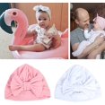 thumbnail image 3 of Paquete de 5 gorros con nudo sólido para bebé, niña, turbante, gorro con lazo, gorro para la cabeza infantil, 3 of 5