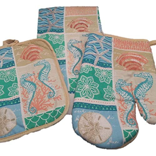 beach themed oven mitts