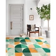thumbnail image 3 of Jamfeel 5x8 Area Rugs for Living Room Abstract Low Pile Washable Rug Vintage Rugs for Bedroom Home Decor, Green, 3 of 8