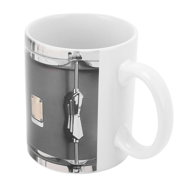 Taza de Batería, Taza de Café de Batería de Cerámica Vintage de 11 Oz de Creatividad Multifuncional de Tazas de Café para Amantes de la Múnsica de Batería, Artínstico