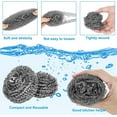 thumbnail image 4 of 6 PCS Steel Wool S Crubber, Stainless Steel Scouring Pad, Heavy Duty Metal Scourers Sponge For Tough Kitchen Cleaning, 4 of 4