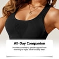 thumbnail image 7 of Alun Mesh Breathable Seamless Sports Bras for Women Classic Solid Color Workout No Underwire High Support Activewear Bras Stretch Lift up Full Coverage Bralette Black M, 7 of 7