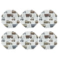 thumbnail image 2 of Disketp Tractor And Dumper Funny Coasters,6 Pcs Leather Coasters With Holder, Perfect Housewarming Hostess Gifts,Protect Furniture From Water Marks Scratch And Damage, 2 of 9
