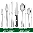 thumbnail image 2 of Cubiertos Acero Inoxidable Juego de 24 Piezas con Cuchillos para Filete Cubiertos para 4 Personas Uso Doméstico y Restaurante, 2 of 7