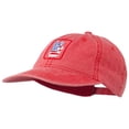 thumbnail image 2 of USA Peace Hand Embroidered Washed Cap - Red OSFM, 2 of 5