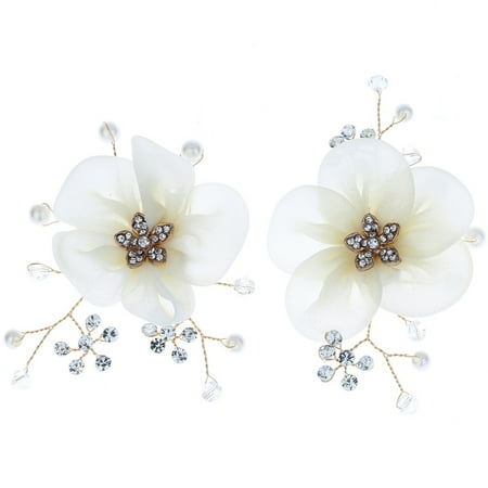 

2pcs Bride Shoe Clips Flower Pearl Shoe Decorations Wedding Party Shoe Clips