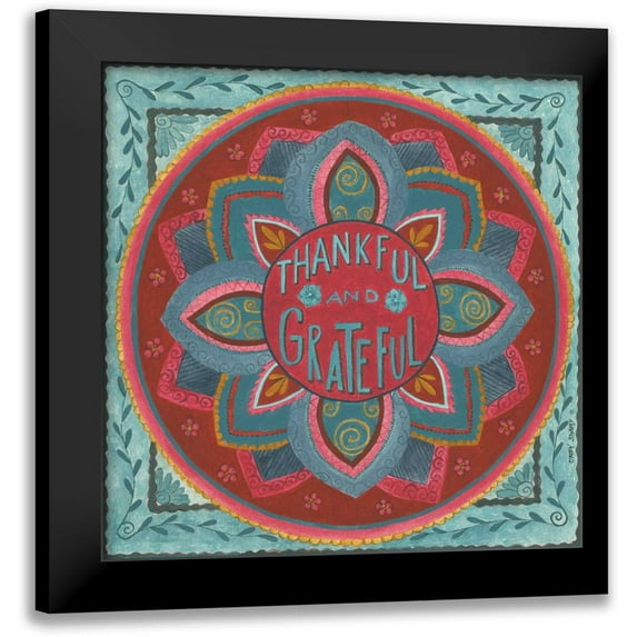 Shamp, Cindy 12x12 Black Modern Framed Museum Art Print Titled - Thankful and Grateful