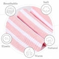 thumbnail image 3 of DOVACKA Plus Size Thigh High Socks for Women, Extra Long Knit Cotton Striped Over Knee Leg Warmers, Breathable Stretchy, Great for Halloween Costume & Cool Weather, 3 of 6