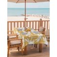 thumbnail image 2 of Outdoor Tablecloth with Umbrella Hole for Patio/Picnic/Party/Camping, Yellow Palm Tree Summer Waterproof Table Cloth Rectangle Table Cover Washable, Beach Tropical Botanical Coastal (60"x 120"), 2 of 9