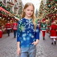 thumbnail image 7 of IVEYRTF Kids Christmas Print 3/4 Hoodless Sweatshirt Long Sleeve Round Neck Casual Comfortable Festive Everyday Top Christmas Gifts for Children 3-12 Years(Multicolor#2,7 Years), 7 of 7