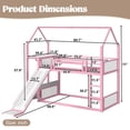 thumbnail image 6 of Bellemave Twin Over Twin Bunk Bed with Slide, LED Light, Power Outlet, Clothing Hanging Area, Metal Floor House Loft Bed Frame with Fabric Storage Shelf and Play Area for Kids Girls boys（Black), 6 of 9