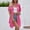 A382 Hot Pink, variant on Women's Summer Short Sleeve Button Down Shirt Dress Oversized Loose Fit Long Blouse Top Casual Beach Cover Up Dress For Vacation Daily Streetwear