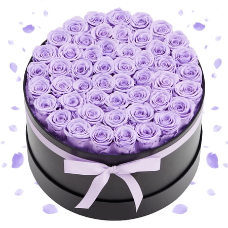 VEVOR Forever Flowers 50 Preserved Roses in a Box Eternal Flowers Immortal Bouquet Birthday Present for Women Her Wife Mothers Anniversary Valentine s Day Christmas Lavender Purple