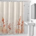 thumbnail image 4 of Watercolor Flowers Leaf Fabric Shower Curtain Red Floral Washable Shower Curtains for Bathroom, Waterproof Bath Curtain with Hooks Home Decor 72x72in, 4 of 8