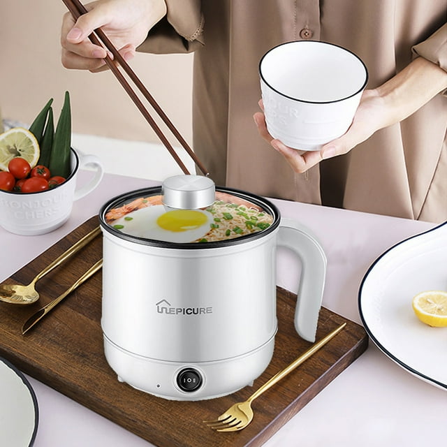 Dvkptbk Electric Cooker,1.7L Electric Cooker,2 Power Settings,Home Use Non Stick Frying Pan,Portable Traveling Cooker Electric Pot Home Essentials