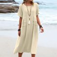 thumbnail image 4 of Kcavykas Robes pour Femmes, Cadeaux de Fête des Mères, Grande Taille Mode Femmes Imprimé Floral Col en V Manches Courtes Robe Décontractée, 4 of 8