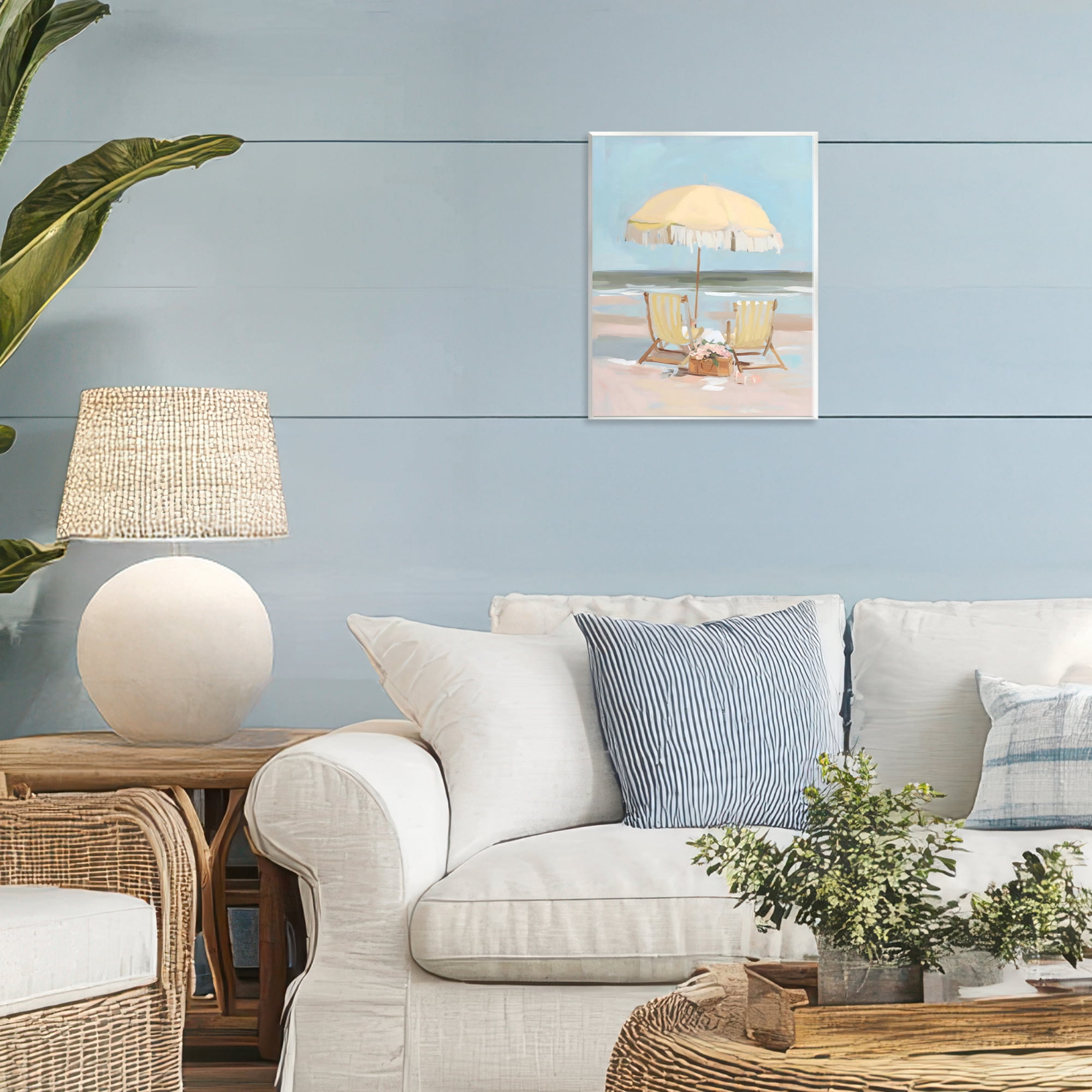 Stupell Industries Yellow Chairs Beach Relaxation Wall Plaque Art, design by Sisi and Seb