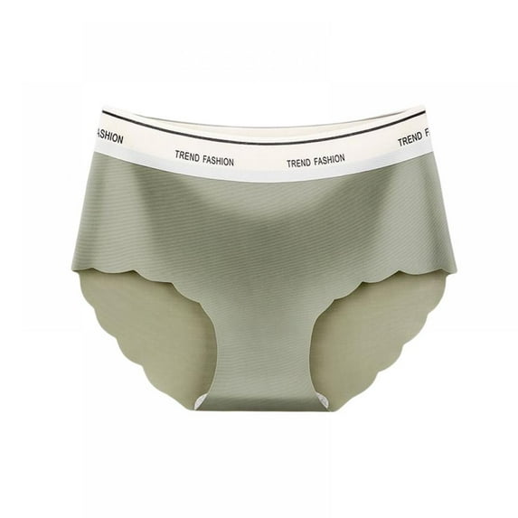 Xmarks Women's Seamless Hipster No Show Invisible Ice Silk Stretch Underwears Bikini Underwear Panty Green L