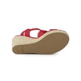 thumbnail image 5 of BLISSFUL STEP Women's Shoes Crisscross Ankle Strap Espadrille Wedge Sandals Red 7.5, 5 of 7
