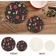 thumbnail image 4 of Coolnut Mushroom Flowers Placemats Set of 2, Woven Washers, Cotton, Round Large Pot Holder, Heat Resistant, for Pot Countertops Home Decor, 4 of 7