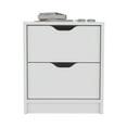 thumbnail image 7 of Double Drawer Nightstand 19"H, Bedside Table, White, 7 of 7