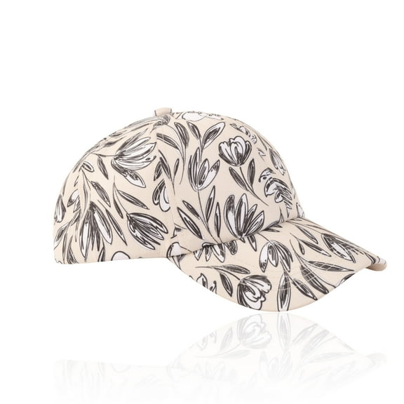 Howard's Adjustable Cream Floral Print Baseball Cap for Women and Men