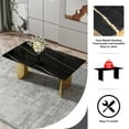 thumbnail image 5 of LiviNest Modern Dining Table Set with 6 Chairs: Glass Top with Marble Pattern & Gold Metal Legs - Orange Gray PU Chairs for Content Creators & Small Apartments - Easy Assembly & 300lb Capacity Home F, 5 of 6