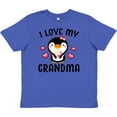 thumbnail image 3 of Inktastic I Love My Grandma with Cute Penguin and Hearts Youth T-Shirt, 3 of 5