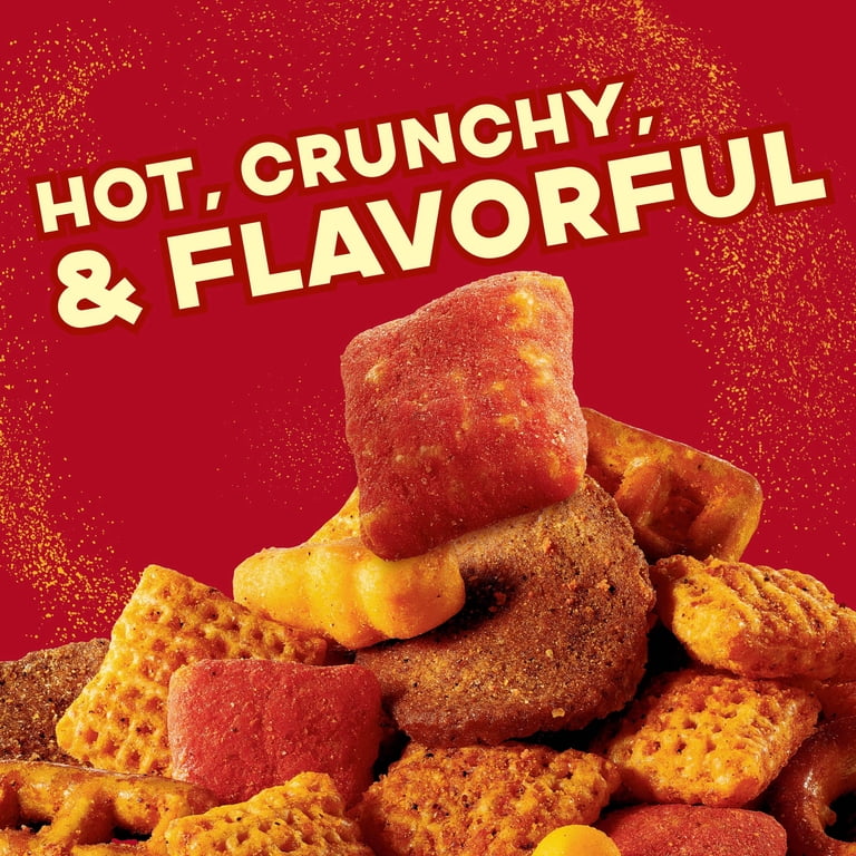 Chex Mix, Savory Snack Mix, 13.5 oz, Hot and Spicy Family Size