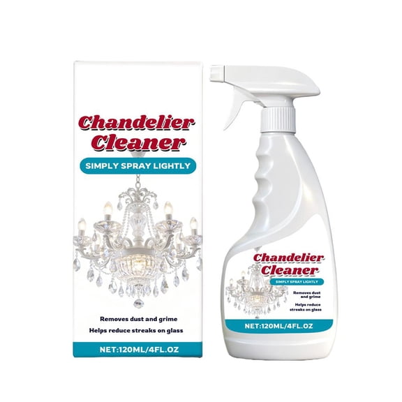 Chandelier Cleaning Spray with Decyl Glucoside Formula for Removing Streaks and Keeping Glass Clear, 120ml Bottle