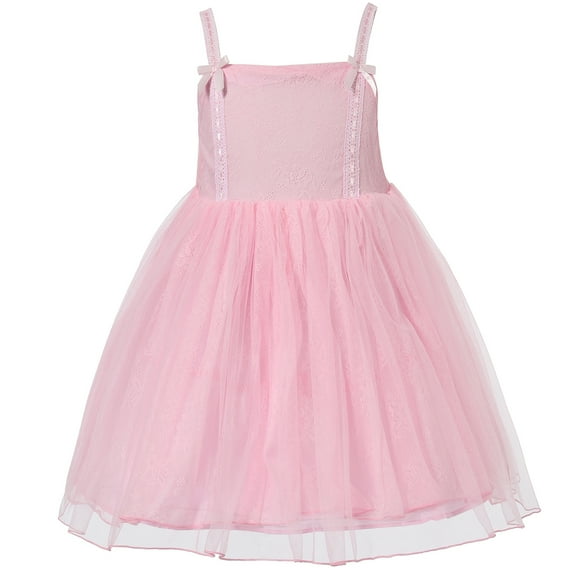 Richie House Girls' Brace Dress with Layered Bottom RH1521