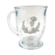 16 oz Scottish Thistle Engraved Glass Coffee Mug