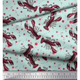 thumbnail image 2 of Soimoi Velvet Fabric Dot & Lobster Ocean Printed Fabric 1 Yard 58 Inch Wide, 2 of 3