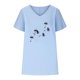 thumbnail image 2 of Camisetas de Cuello en V Mujeres Impresas Manga Corta Camiseta Casual, Ligera Y Básica de las Mujeres Camisetas Casuales, 2 of 4