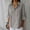 Gray, variant on HOMBOM Summer Tops for Women Lapel Solid White V Neck 3/4 Sleeve Cotton Linen Womens T Shirts