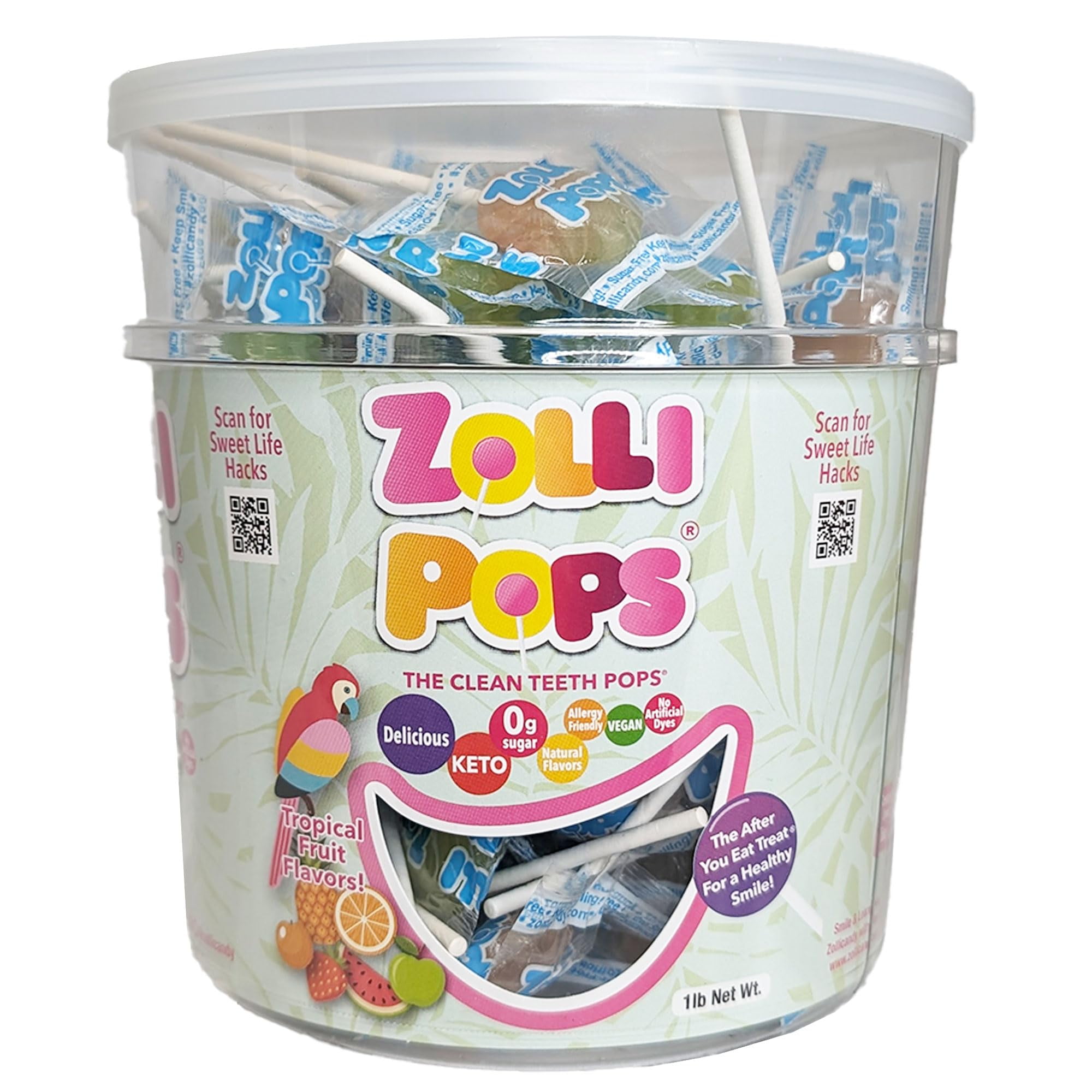 ZOLLIPOPS Sugar Free, Allergen Free Lollipops with Natural