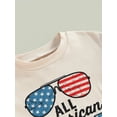 thumbnail image 5 of Bagilaanoe 4th of July Newborn Baby Girl Boys Rompers Letters Print Short Sleeve Bodysuit 3M 6M 12M 18M 24M Infant One Piece Short Jumpsuit for Independence Day, 5 of 9