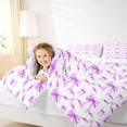 thumbnail image 4 of Castle Fairy Kids Teens Cute Ribbon Bow Knot 3 Pieces Queen Comforter Set,Abstract Geometric Plaid Ultra Soft Bedding Sets,Cartoon Kawaii Bow Bedding Comforter Set Breathable,Breathable Home Decor, 4 of 8