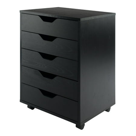 Winsome Wood Halifax 5-Drawer Mobile Cabinet 20519, Black Finish
