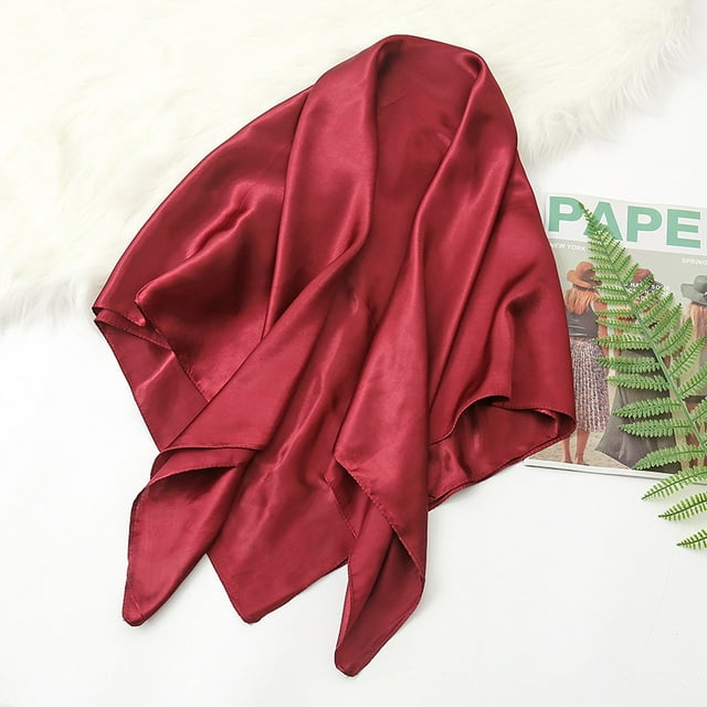 35 Inch Satin Head Scarves Large Square Scarves Silky Head Scarf