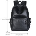 thumbnail image 4 of Men's Leather Rivet Backpack Laptop Backpack Large Capacity Travel Backpack Student Schoolbag, 4 of 5