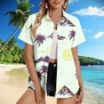 thumbnail image 2 of Pantalones Cortos para las Mujeres Sexy, Blusas de Estilo Hawaiano Impreso, Botón Arriba Cuello Turndown Superior, 2 of 6