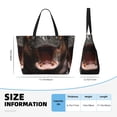 thumbnail image 2 of Defioc Playful Baby Hippo Splash Pattern Beach Bag for Women - Large Beach Tote Bag Waterproof Sandproof Swim Pool Bag Everyday Bag Handbags with Zipper, 2 of 6